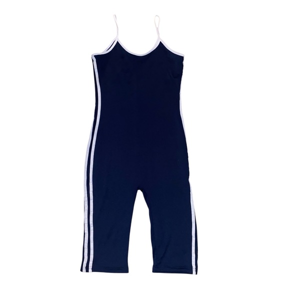 NWOT Spark, Blue and Cream floral print and plain Blue romper Set in a womens S - Picture 7 of 10